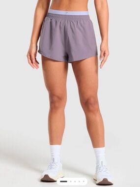 Gymshark Double Waistband Running Shorts XXL Lavender NWT Athletic